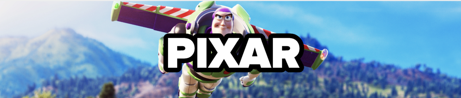 PIXAR, with Buzz Lightyear in the background