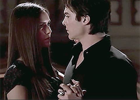 Damon and Elena from &quot;The Vampire Diaries&quot; slow dancing together