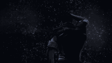 A Mass Effect character looking up at the stars