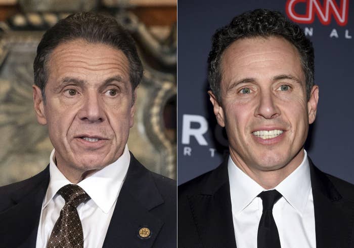 Andrew and Chris Cuomo are shown in a composite image