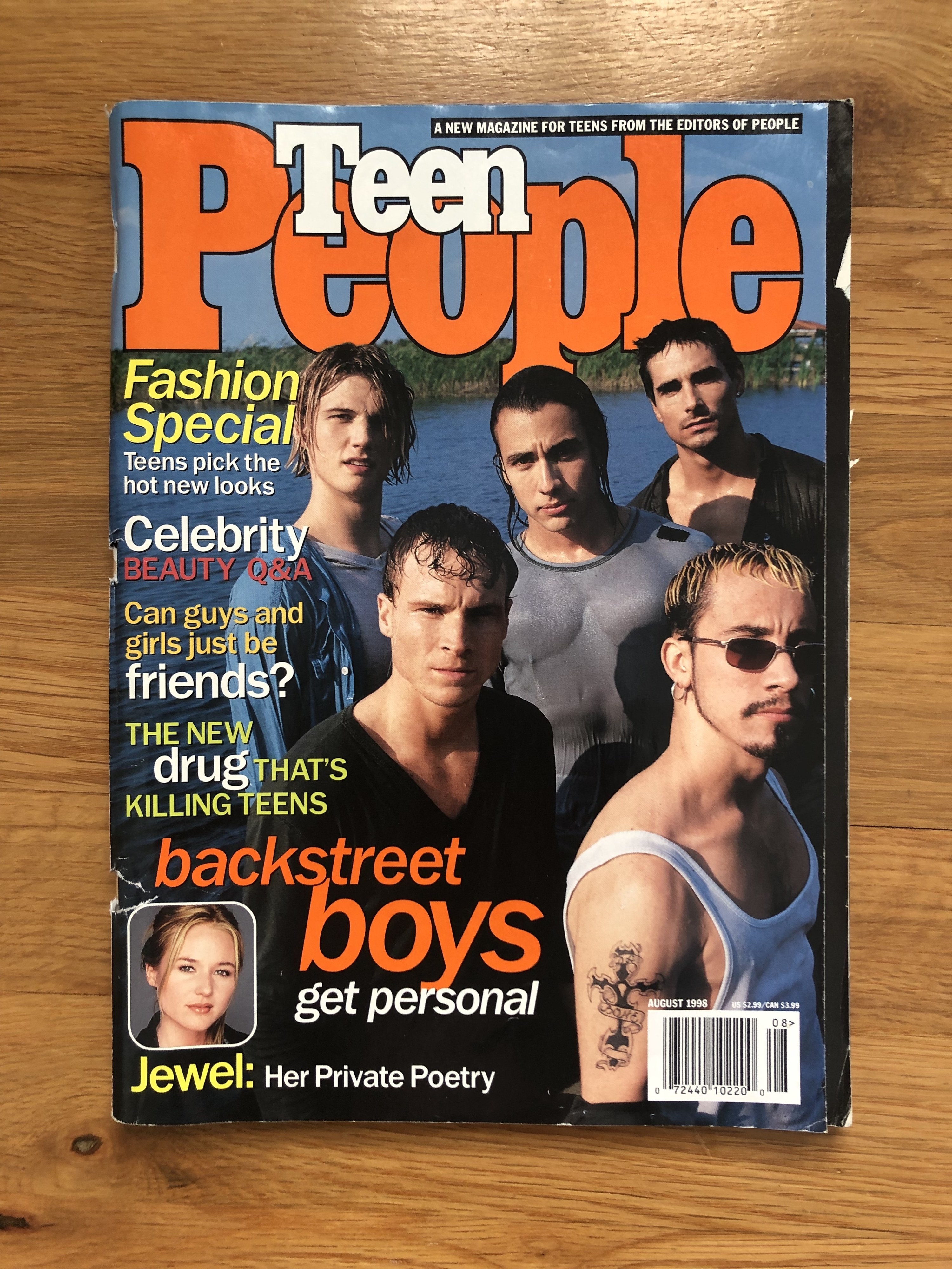 Magazine cover also includes article titles, like: &quot;Jewel: Her Private Poetry,&quot; &quot;Fashion Special: Teens pick the hot new looks&quot;