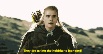 Legolas saying &quot;they are taking the hobbits to Isengard!&quot;