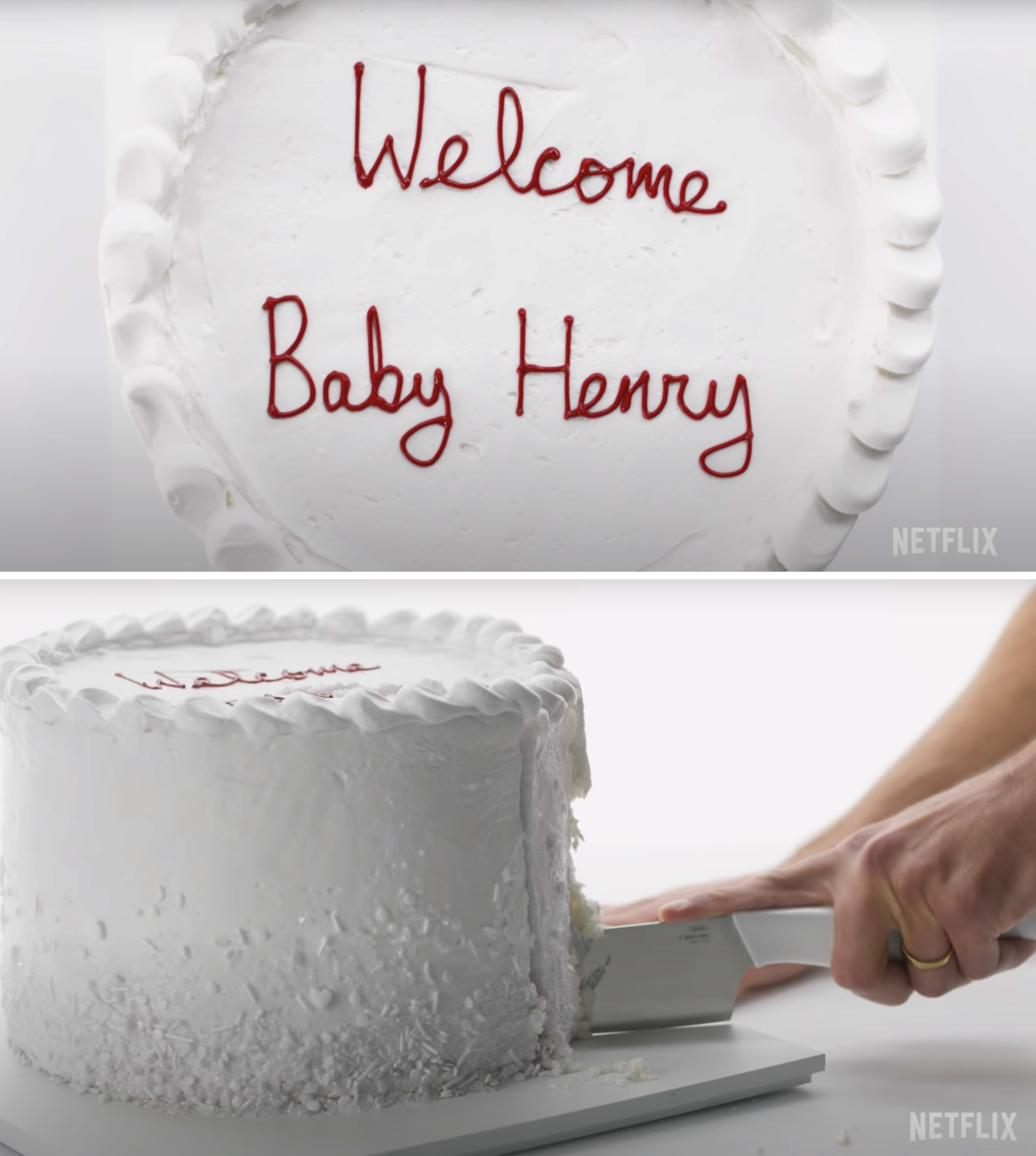 A person cutting a cake