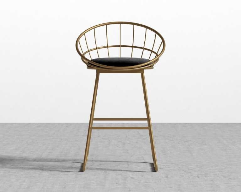 gold barstool with black seat