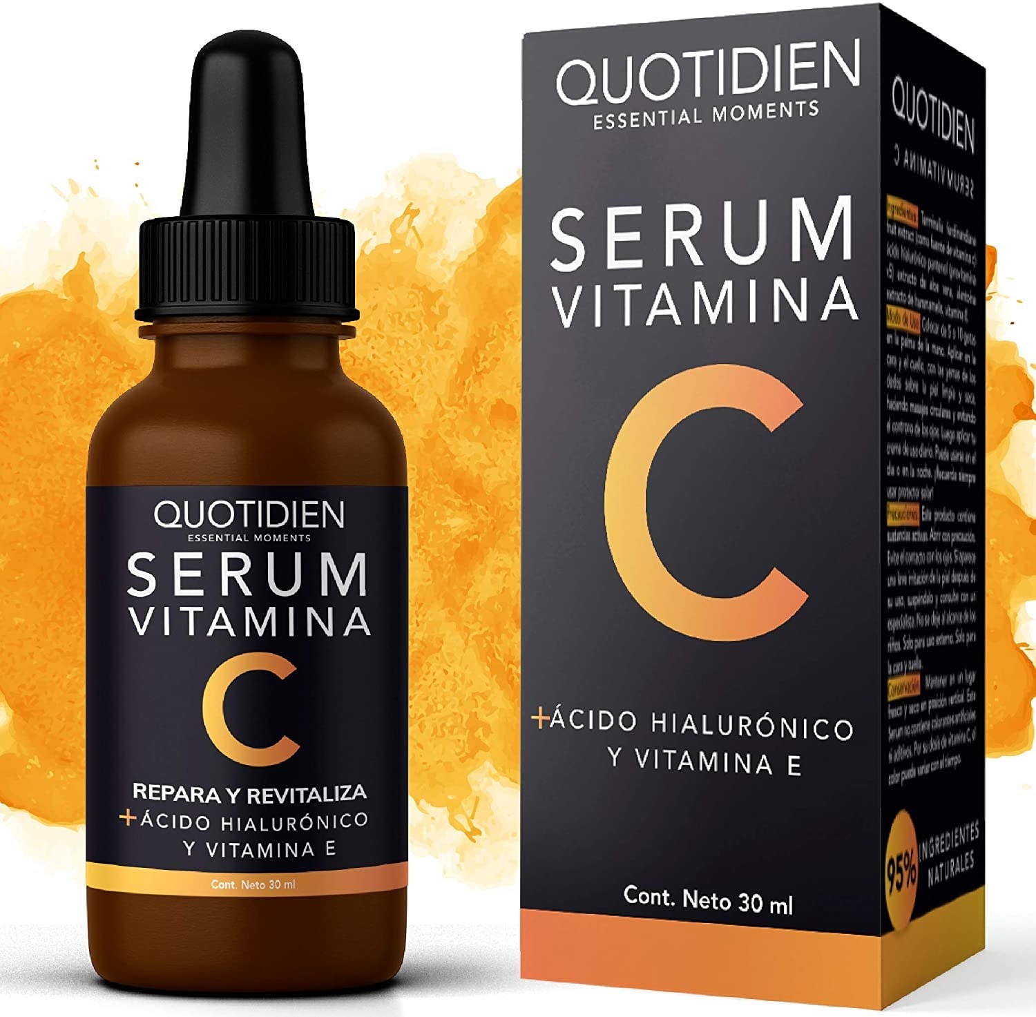 Suero facial con vitaminas y ácido hialurónico