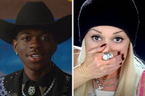 Stills from "Old Town Road" by Lil Nas X and "Hollaback Girl" by Gwen Stefani