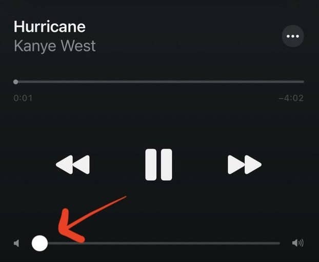 The. volume for &quot;Hurricane&quot; turned all the way down