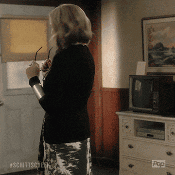 A gif of Moira from Schitt&#x27;s Creek turning around and saying &quot;that doesn&#x27;t sound right&quot;