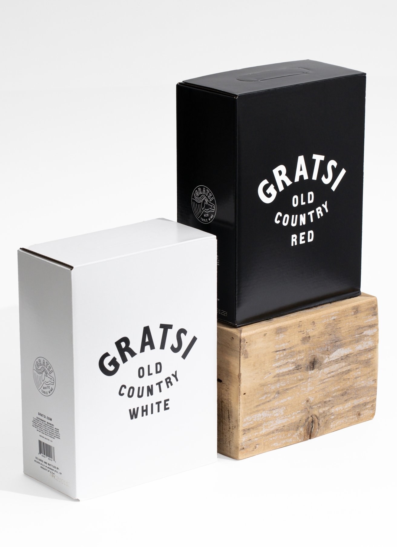 a box of the red and a box of the white Gratsi old country wines