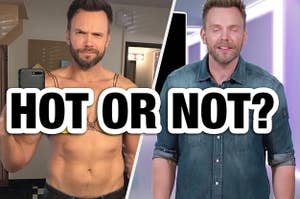 Joel McHale being hot and then being goofy