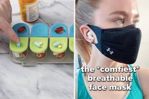 pill box and face mask