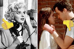 marilyn monroe on the left and the movie say anything on the right