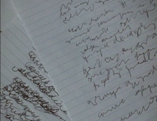Bad handwriting on notebook paper