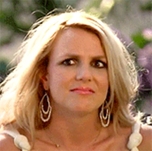 Britney Spears making a confused face