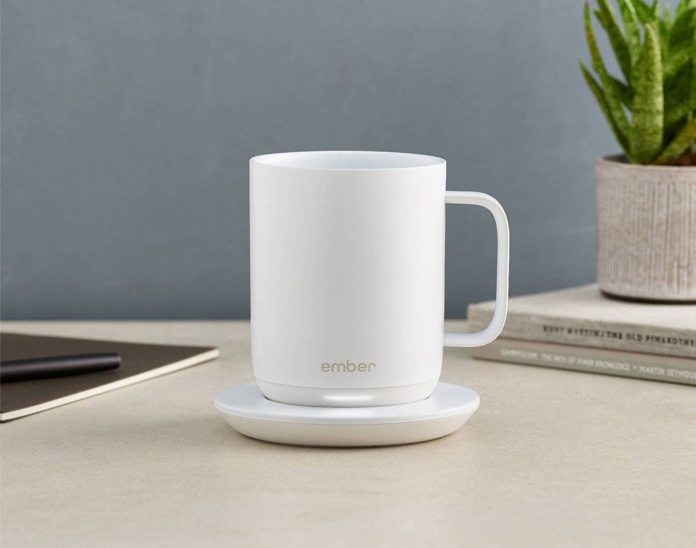 The white temperature controlled smart mug