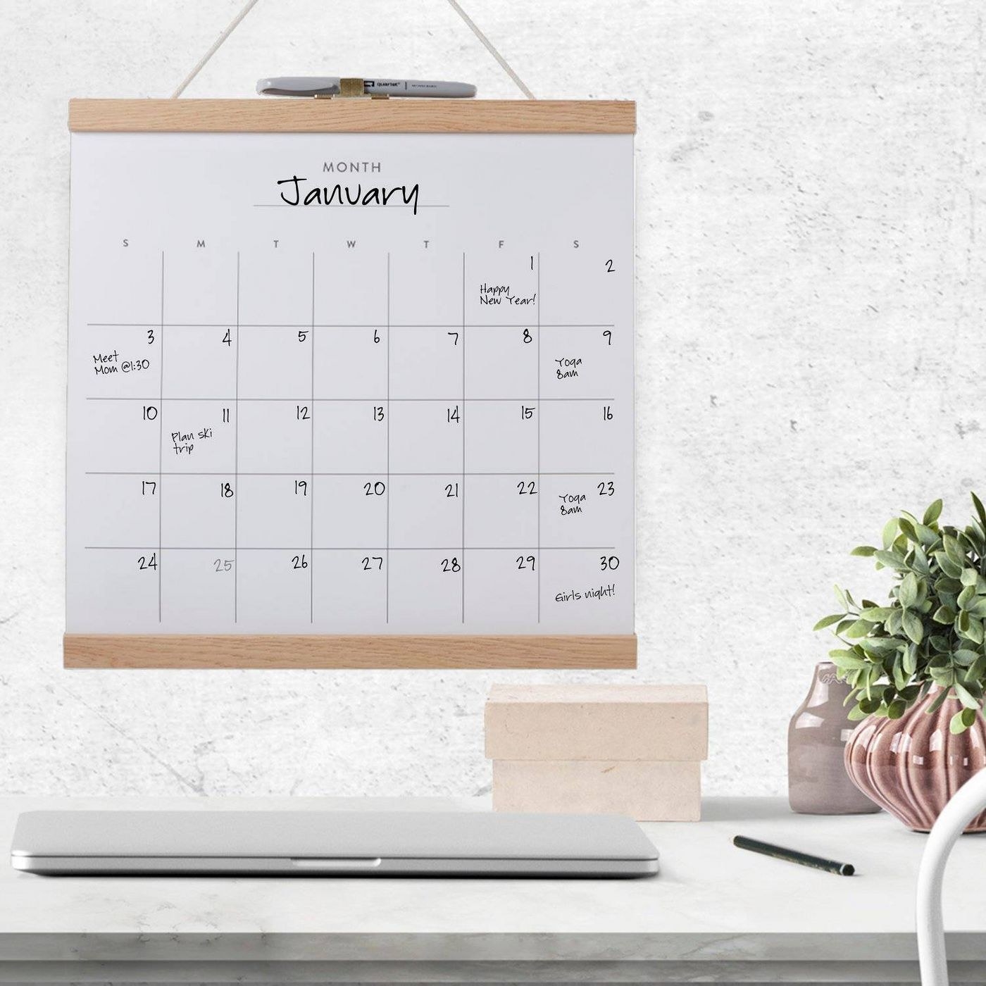 The dry erase monthly calendar