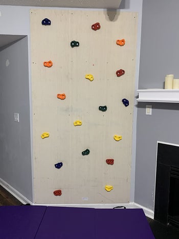 Reviewer's photo of the rock climbing wall