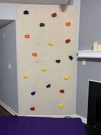 Reviewer's photo of the rock climbing wall