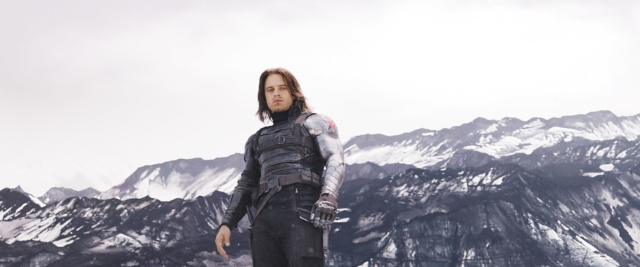 Bucky wearing his Winter Soldier outfit