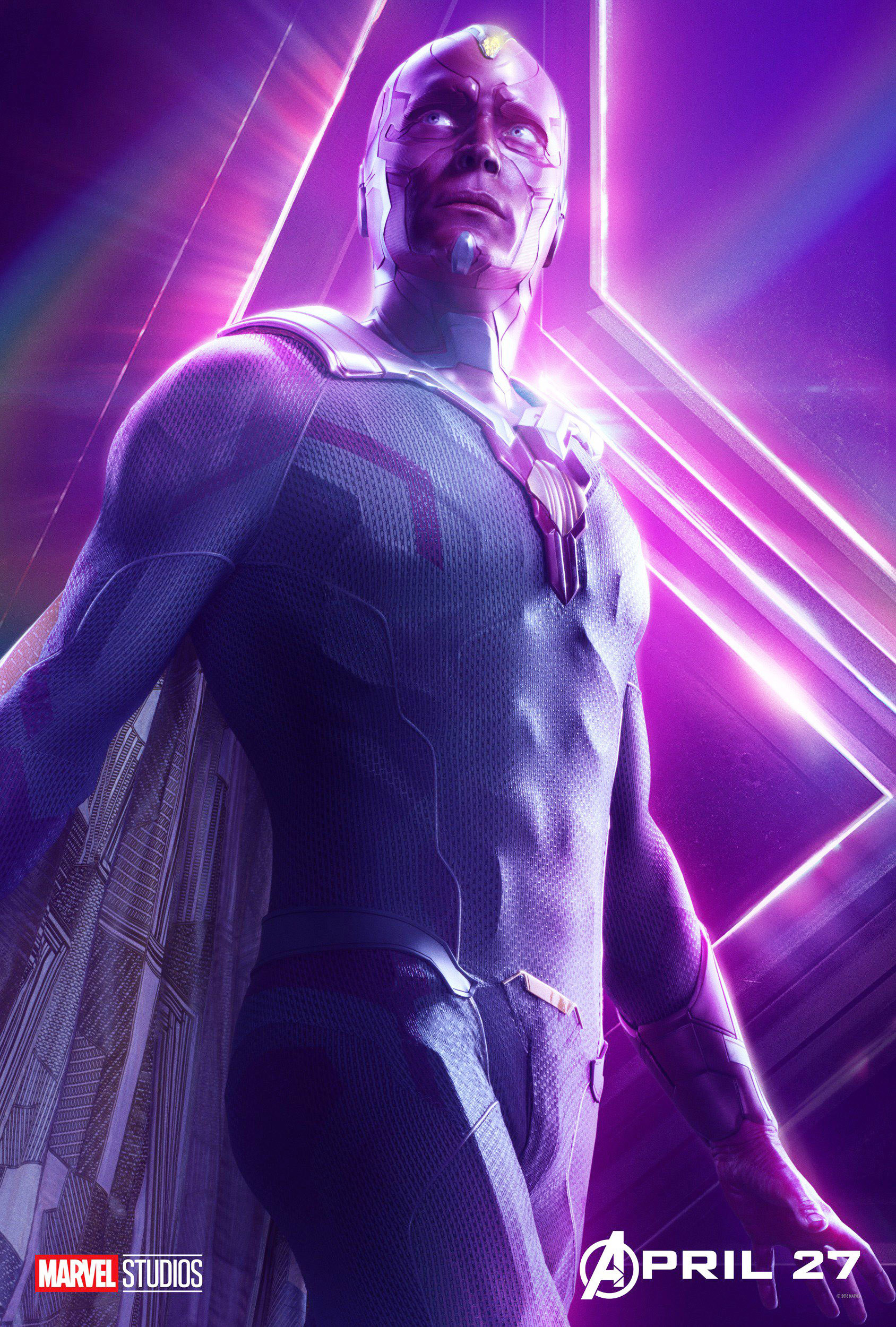 Vision wearing his suit on an Infinity War poster