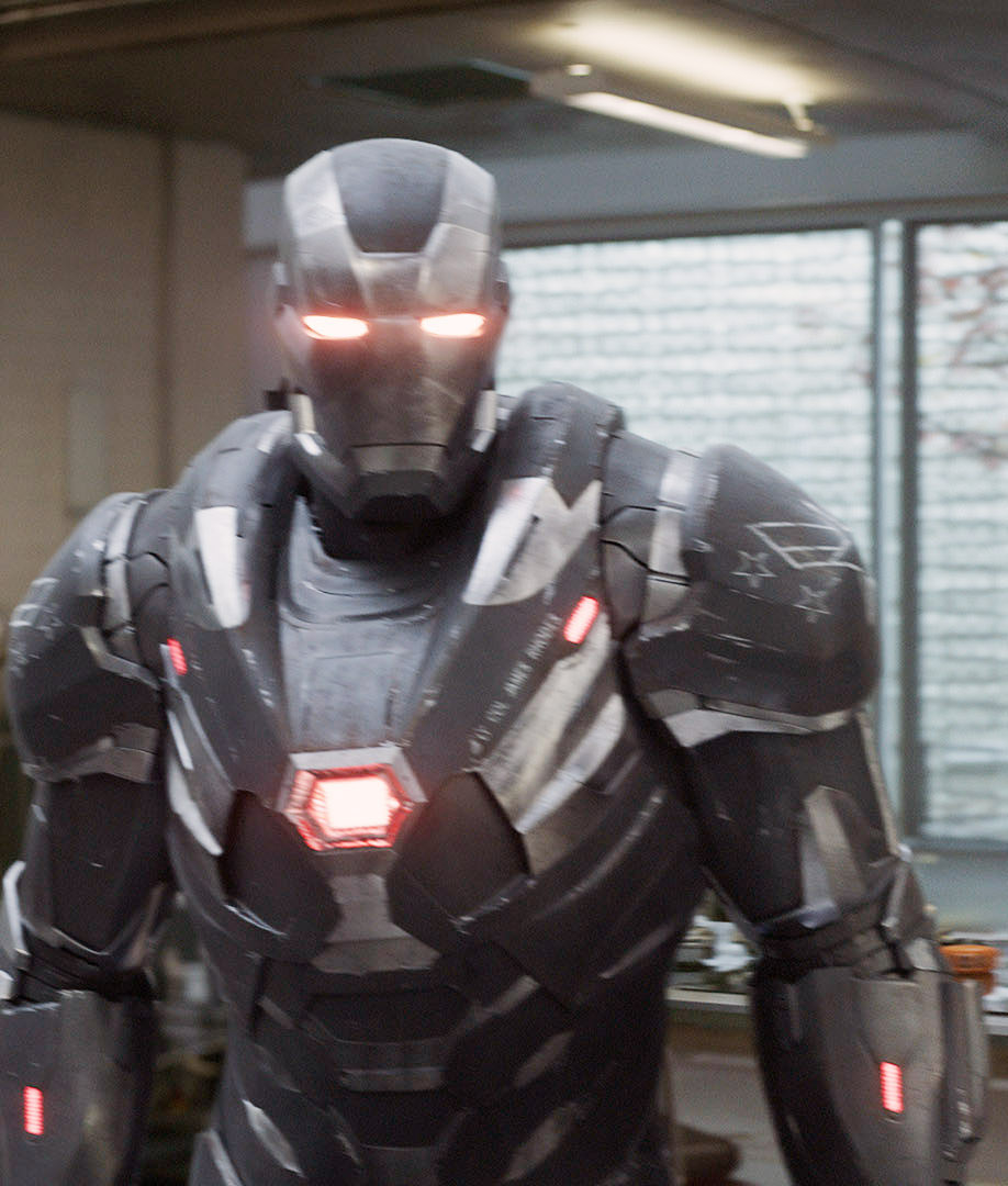 War Machine wearing his suit in Endgame