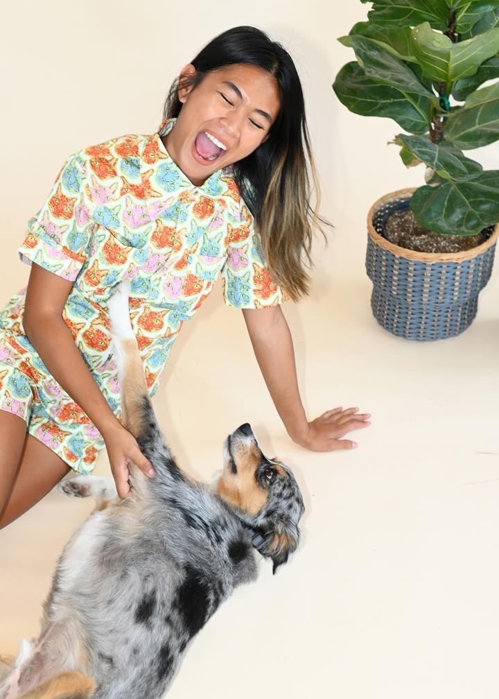 short sleeve short playsuit