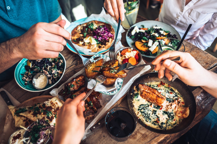 shared plates at a restaurant