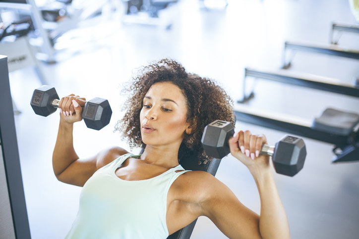 Woman exercising at the gym