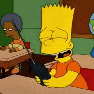 Bart laughing hysterically while in class