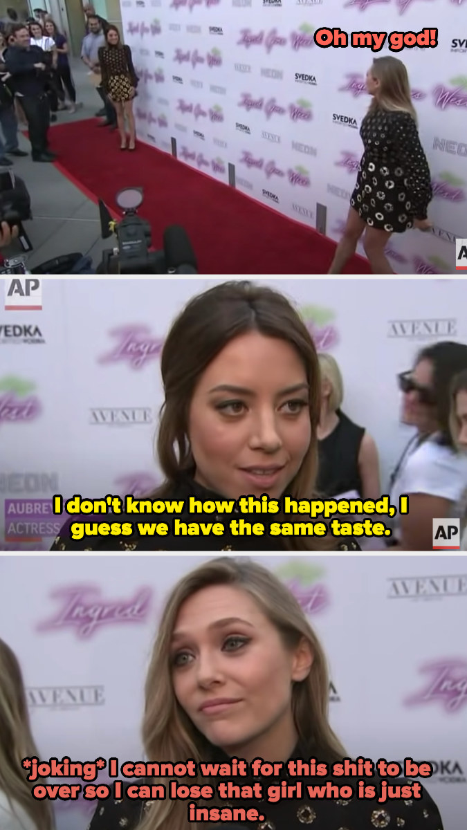 Aubrey plaza elizabeth olsen gif