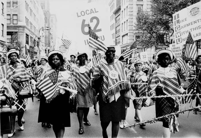 ILGWU Local 62 marches in a Labor Day parade.