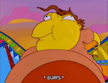 A character from the Simpsons burping really loudly for a very long time