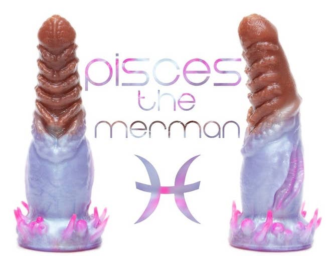 Light purple mermaid-inspired dildo with flesh-colored tip