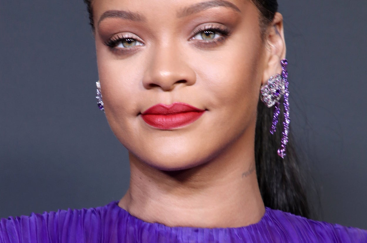 Rihanna is photographed at the NAACP Image Awards in 2020