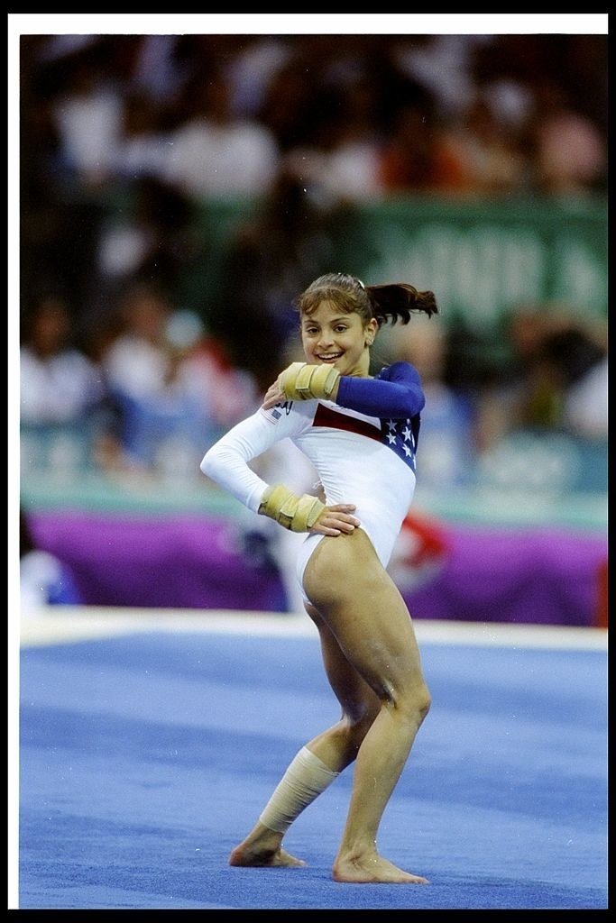 Dominique performing her floor exercise