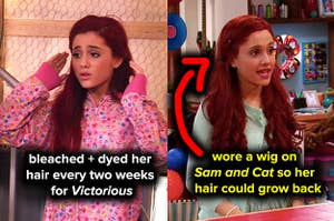 Ariana Grande dyed her hair for "Victorious" but wore a wig for "Sam and Cat"