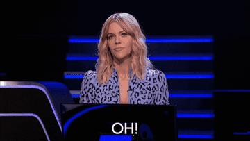 kaitlin olson saying &quot;oh!&quot; on who wants to be a millionaire