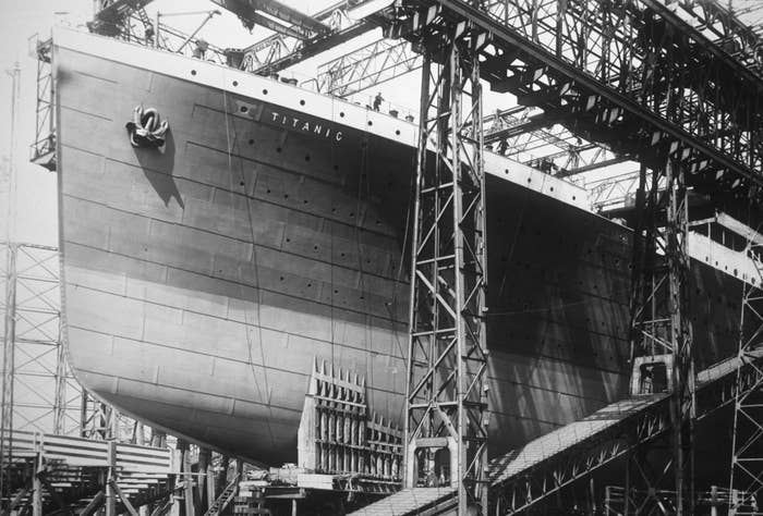 The Titanic as it&#x27;s being built