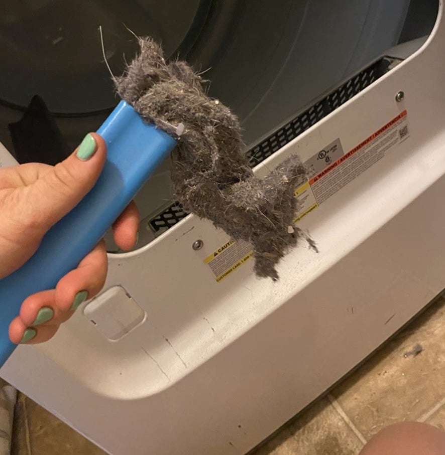 reviewer&#x27;s photo of the dryer vent cleaner