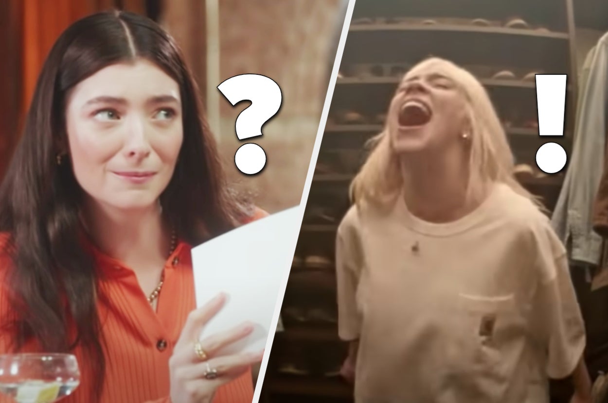 Lorde being a question mark and billie eilish being an exclamation point