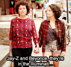 Mom in Broad City saying Jay-Z and Beyoncé are in the Illuminati