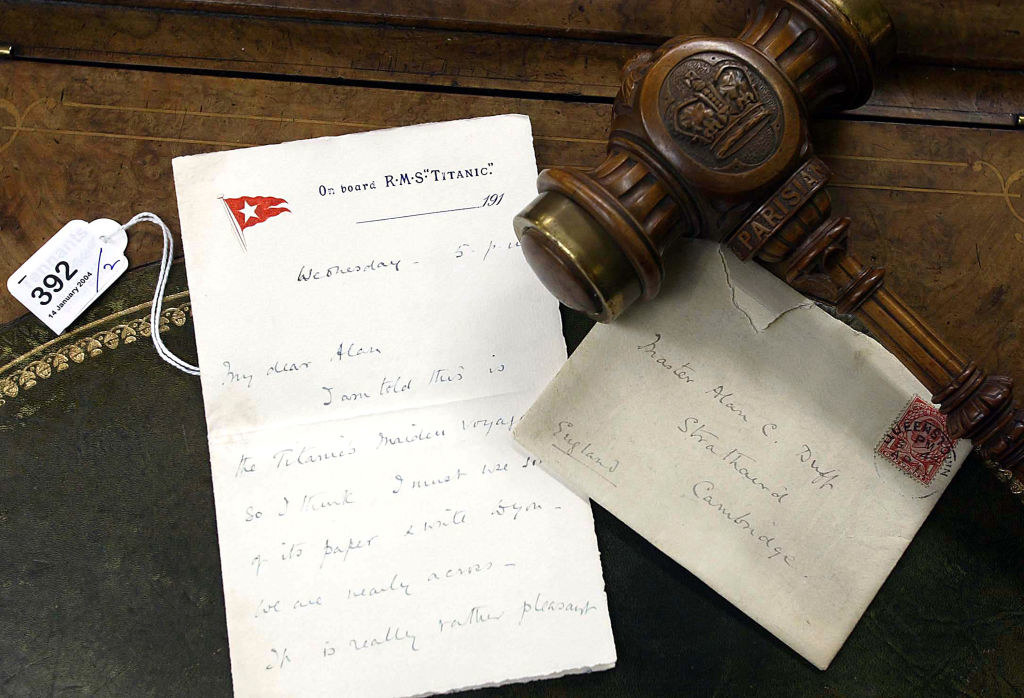 A handwritten letter on board the Titanic