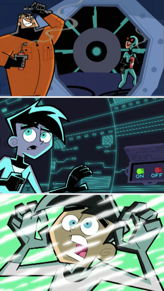 Danny&#x27;s parents failing to start the ghost portal then Danny going inside and getting zapped from &quot;Danny Phantom&quot;