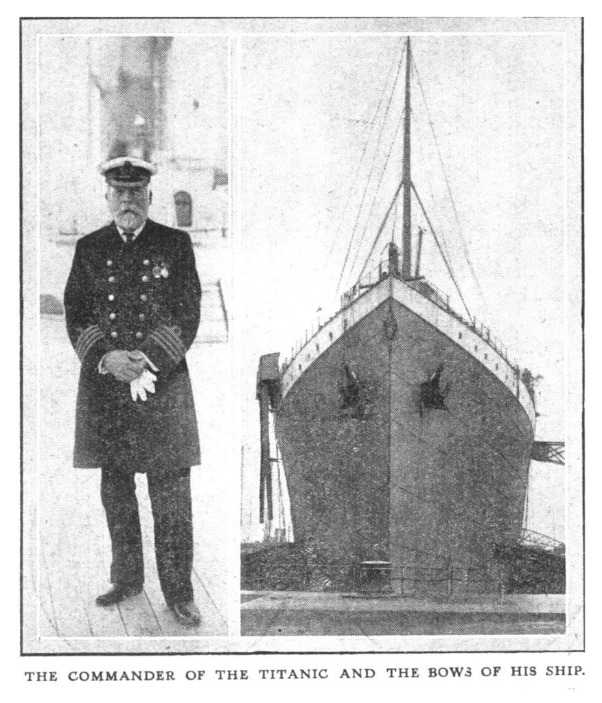 Captain Edward John Smith, and the bow of the Titanic