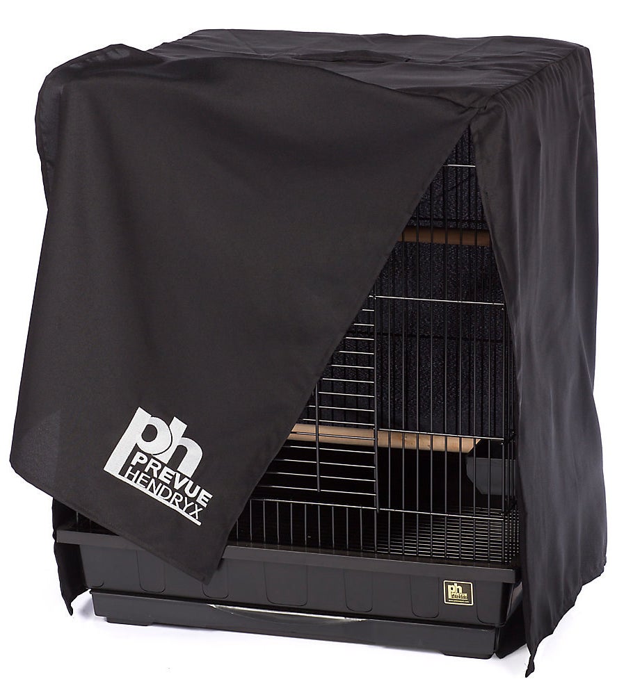 The cover on a bird cage