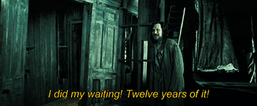 Sirius yelling, &quot;I did my waiting! Twelve years of it!&quot;