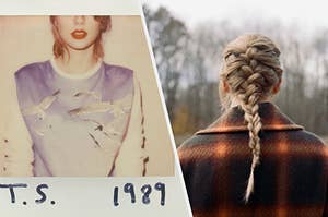 Album covers for Taylor Swift's 1989 and evermore
