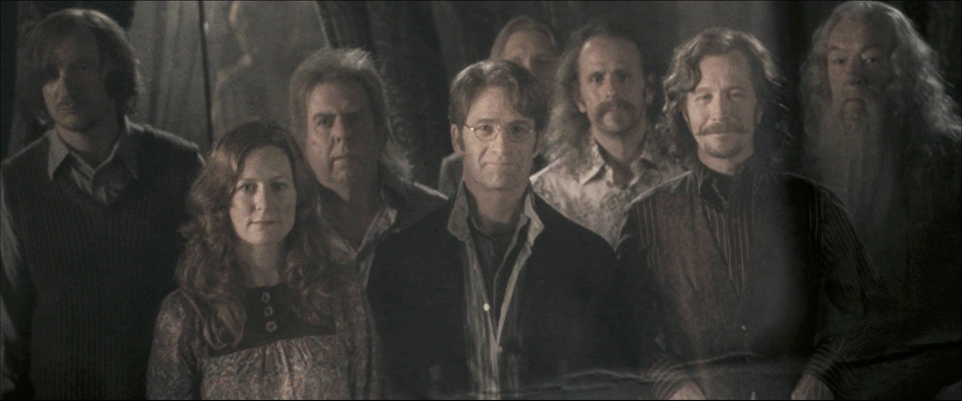 A photo of the first Order — Lily, James, Sirius, and others