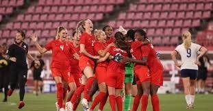 The CWNT celebrates their victory over the USWNT