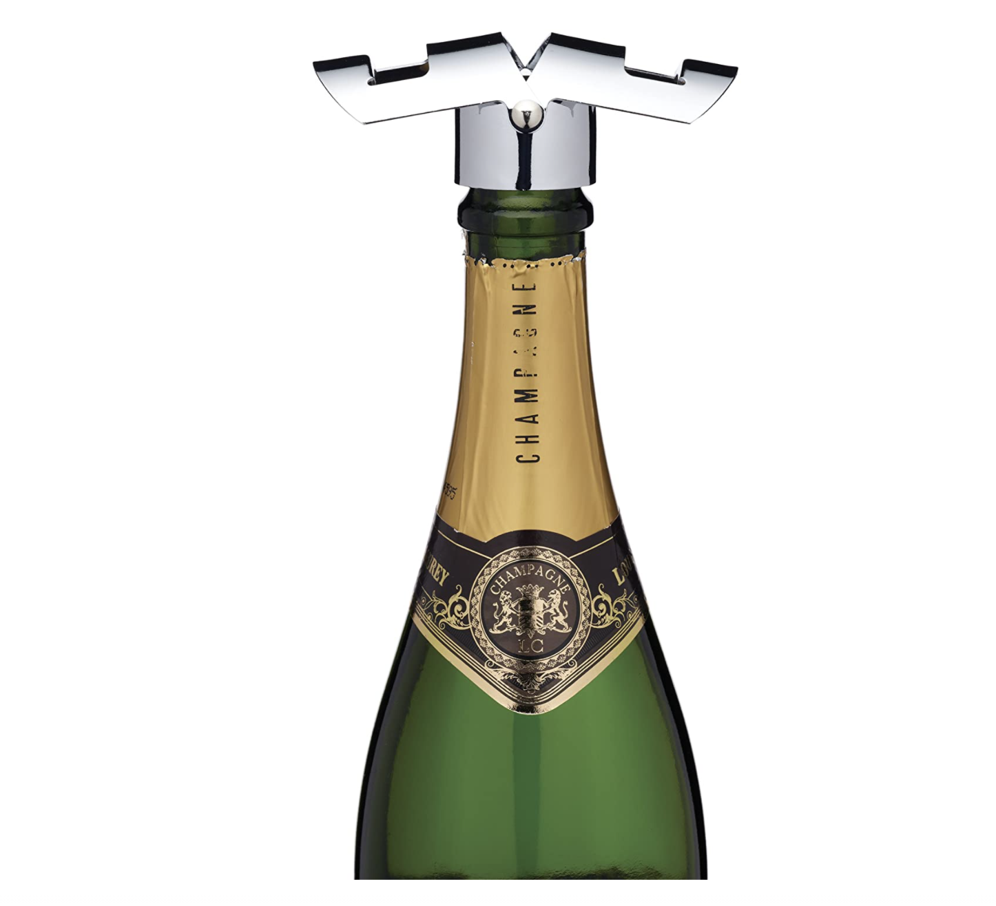 champagne bottle with bottle stopper